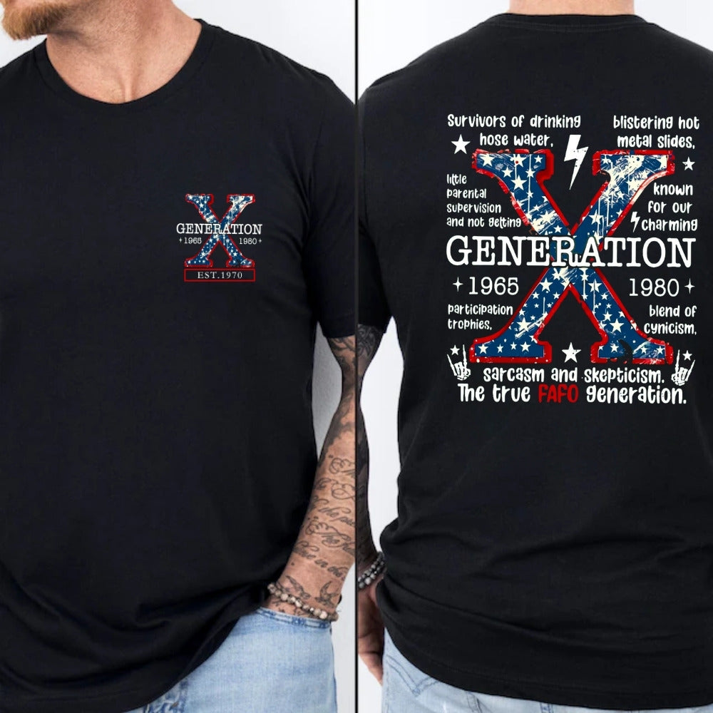 Custom Gen X T-Shirt, Star Design EST T-Shirt