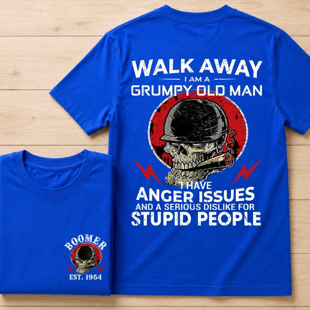 Walk Away I Am A Grumpy Old Man Custom Year Of Birth Man T-shirt, BOOMER/GEN X Man Tank Top,Sweatshirt