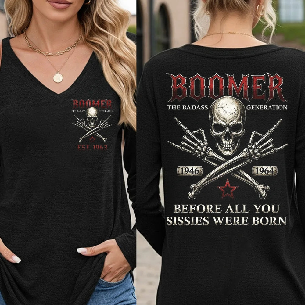 BOOMER The Badass Generation Skull Graphic Shirts