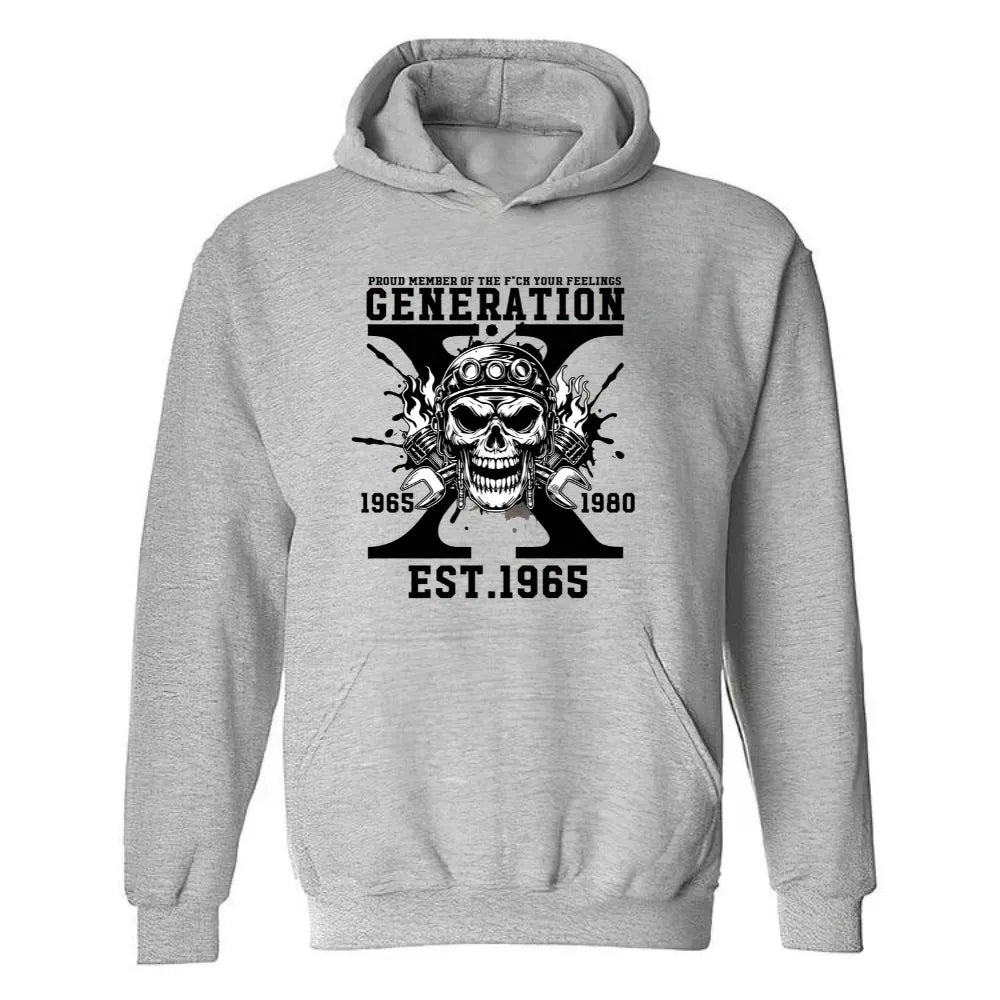 Gen X Skull Custom EST Unisex Crewneck Hoodie T-shirt