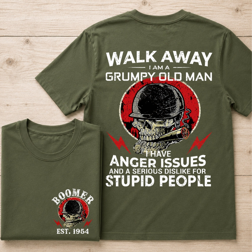 Walk Away I Am A Grumpy Old Man Custom Year Of Birth Man T-shirt, BOOMER/GEN X Man Tank Top,Sweatshirt