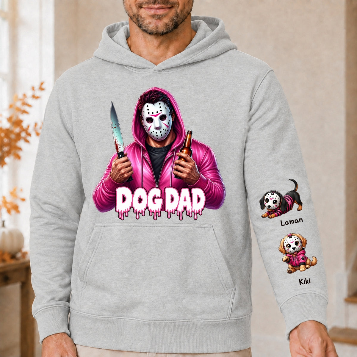 Horror MAMA Sweatshirt with Kid's Names on the Sleeve
