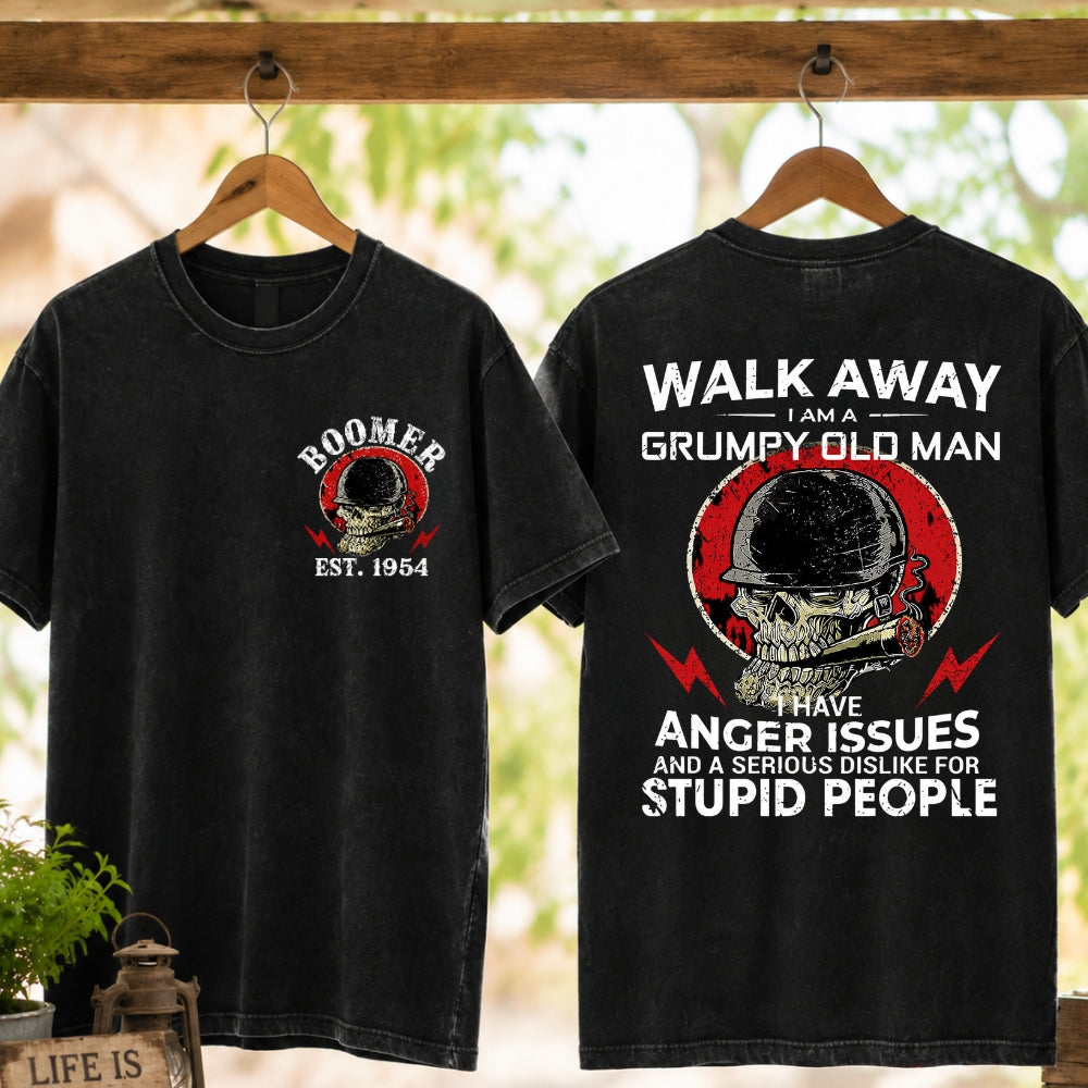 Walk Away I Am A Grumpy Old Man Custom Year Of Birth Man T-shirt, BOOMER/GEN X Man Tank Top,Sweatshirt