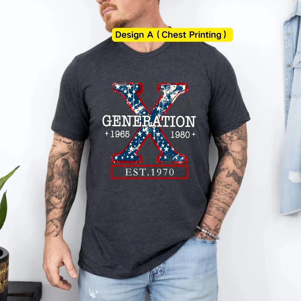 Custom Gen X T-Shirt, Star Design EST T-Shirt