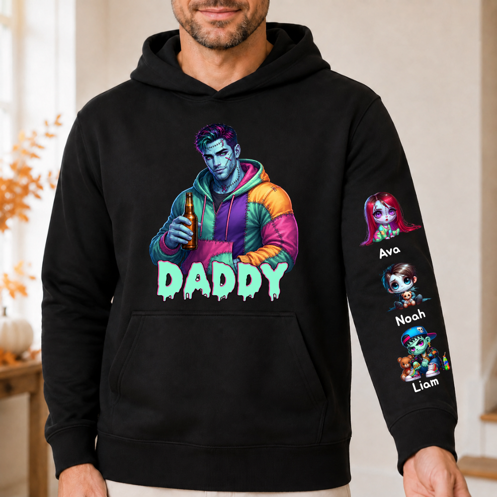 Horror MAMA Sweatshirt with Kid's Names on the Sleeve