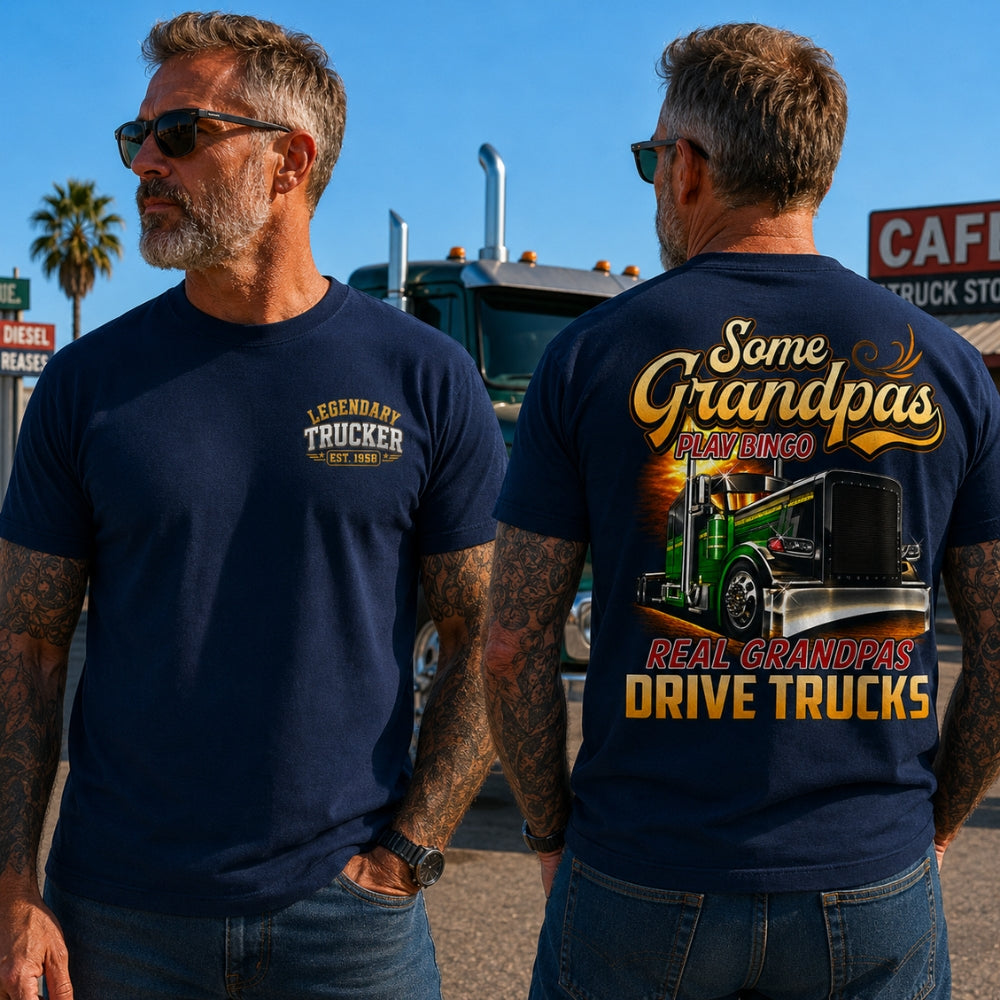 Legendary Trucker™ Custom Year Shirt | Real Grandpas Drive Trucks