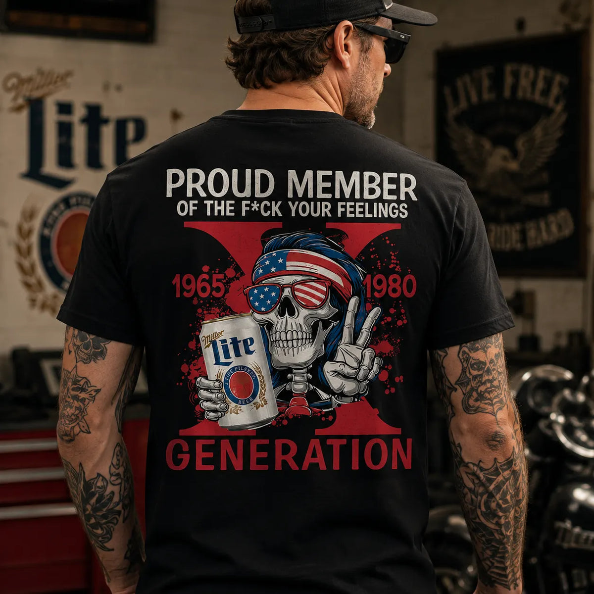 Miller Lite-Generation X Favorite Beer Drink Custom Year Of Birth Shirt