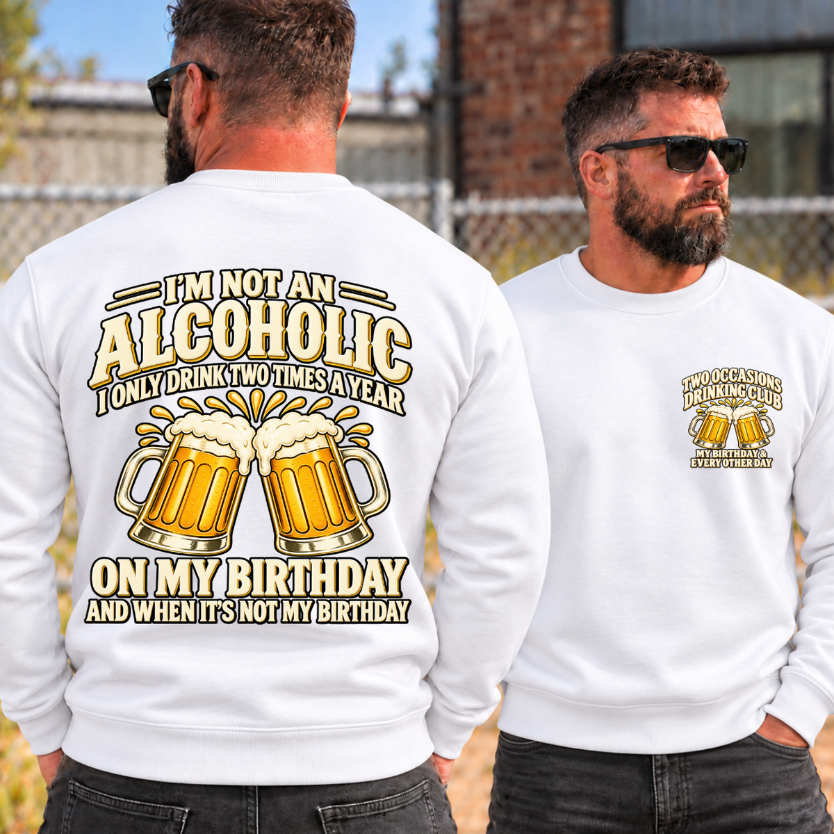 Funny Birthday Beer Shirts – Two Occasions Drinking Club