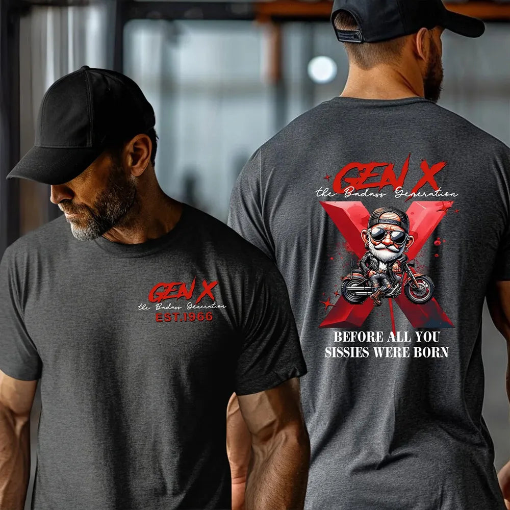 Gen X Cool Biker Shirt, Generation X Custom Year Badass Generation T-shirt/Sweatshirt