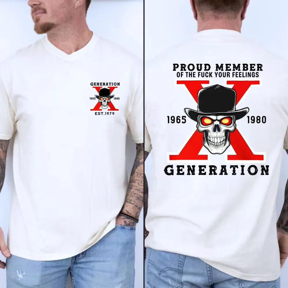 Gen X Proud Member Skull Graphic Sweatshirt