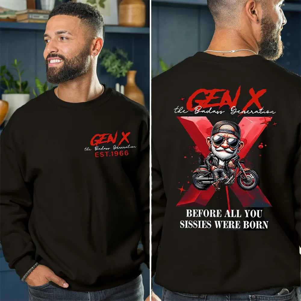 Gen X Cool Biker Shirt, Generation X Custom Year Badass Generation T-shirt/Sweatshirt