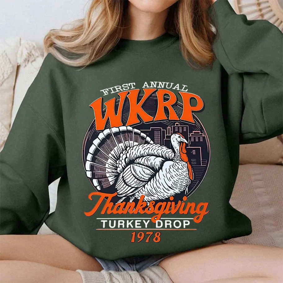WKRP Turkey Drop Vintage Turkey Thanksgiving Day Shirts