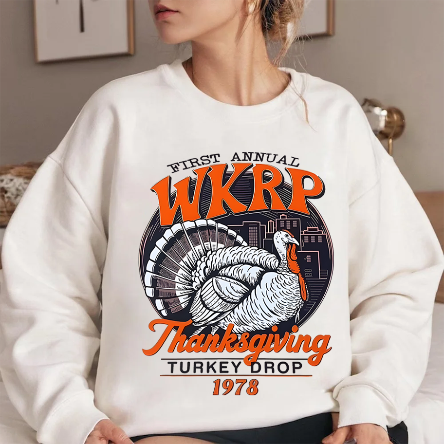 WKRP Turkey Drop Vintage Turkey Thanksgiving Day Shirts