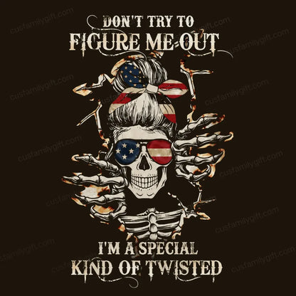 Generation X Don't Try to Figure Me Out Skull Woman V-neck T-shirt