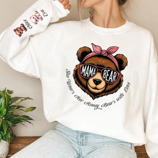 Mama Bear She Wears Her Honey Bears with Love Sweatshirt