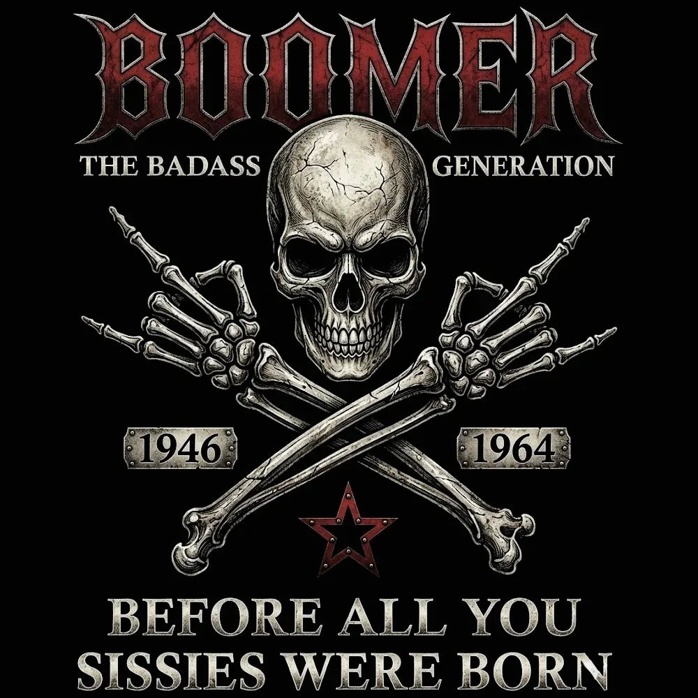 BOOMER The Badass Generation Skull Graphic Shirts