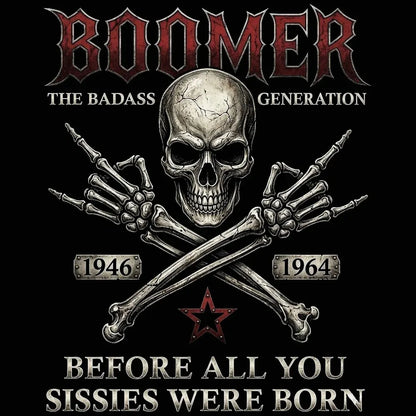 BOOMER The Badass Generation Skull Graphic Shirts