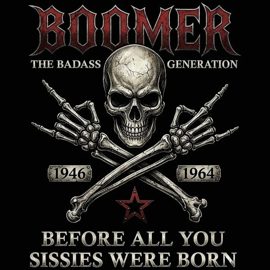 BOOMER The Badass Generation Skull Graphic Shirts