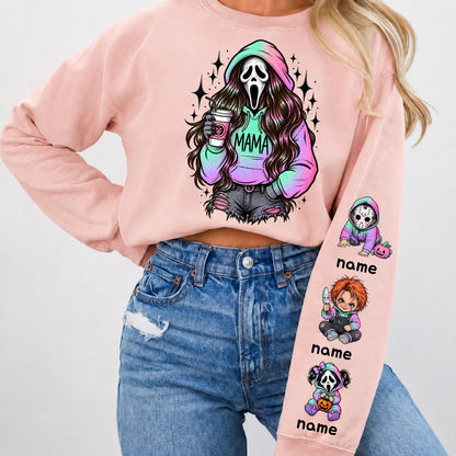 Custom Ghostface Mama Sweatshirt with Kids Name