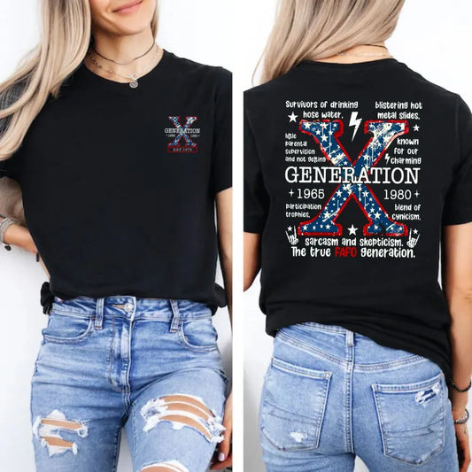 Custom Gen X T-shirts, Funny Quote Shirts, Vintage Style Shirts, Woman EST T-shirts