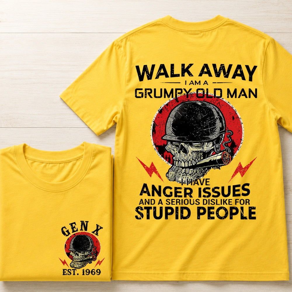 Walk Away I Am A Grumpy Old Man Custom Year Of Birth Man T-shirt, BOOMER/GEN X Man Tank Top,Sweatshirt