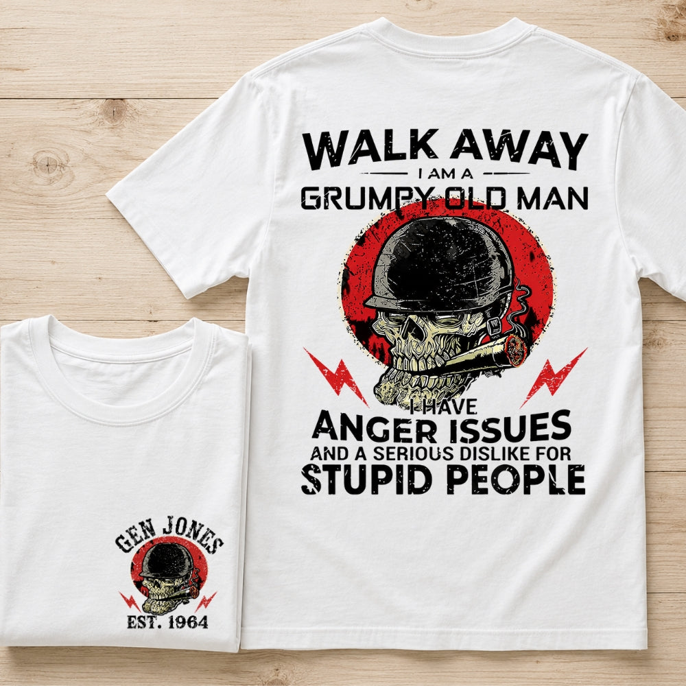Walk Away I Am A Grumpy Old Man Custom Year Of Birth Man T-shirt, BOOMER/GEN X Man Tank Top,Sweatshirt