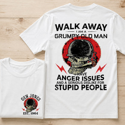 Walk Away I Am A Grumpy Old Man Custom Year Of Birth Man T-shirt, BOOMER/GEN X Man Tank Top,Sweatshirt
