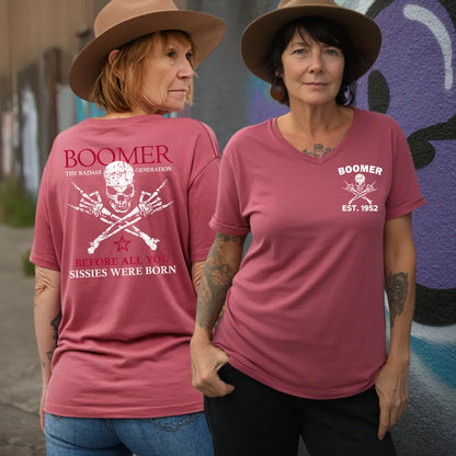 BOOMER Before All You Sissies Were Born Unisex T-shirt, Custom Year Of Birth Oversize T-shirt, Woman V-neck, Sweatshirt, Hoodie
