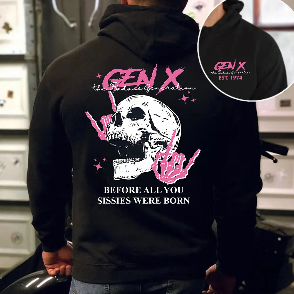 Double-Sided Generation X Custom Year Badass Generation T-shirt, Custom Year Of Birth Shirt, Generation X T Shirt