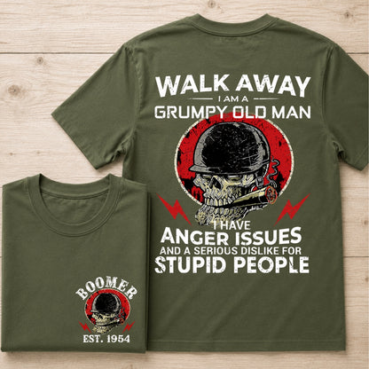 Walk Away I Am A Grumpy Old Man Custom Year Of Birth Man T-shirt, BOOMER/GEN X Man Tank Top,Sweatshirt