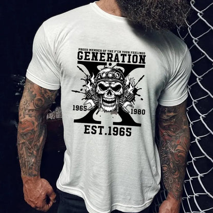 Gen X Skull Custom EST Unisex Crewneck Hoodie T-shirt