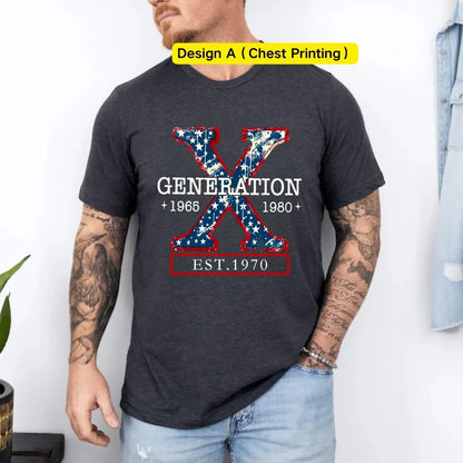 Custom Gen X T-Shirt, Star Design EST T-Shirt