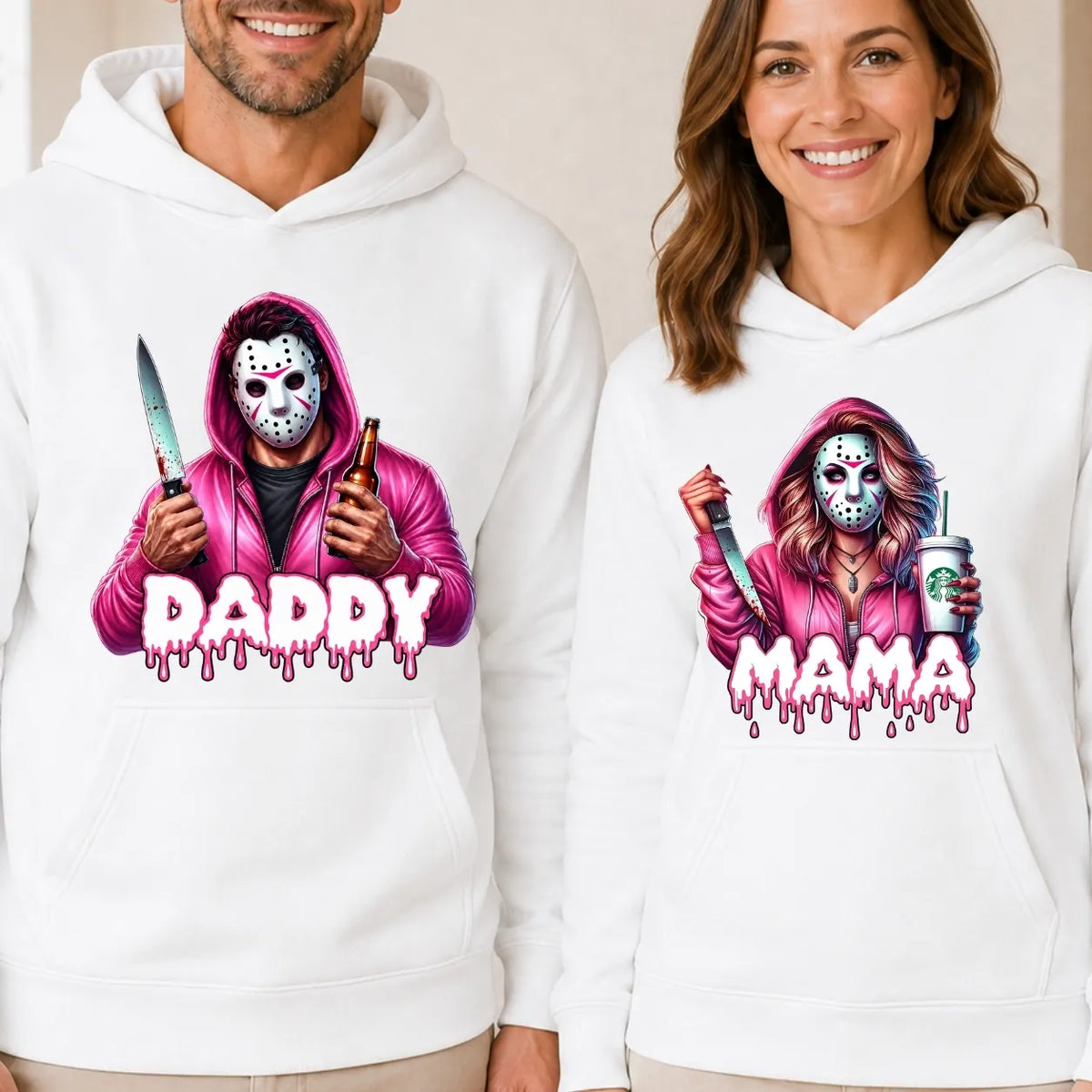 Horror MAMA Sweatshirt with Kid's Names on the Sleeve