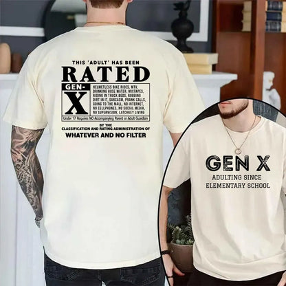 Double-Sided GEN X - 80s Kid Humor Shirt, Adulting since elementary school Sweatshirt