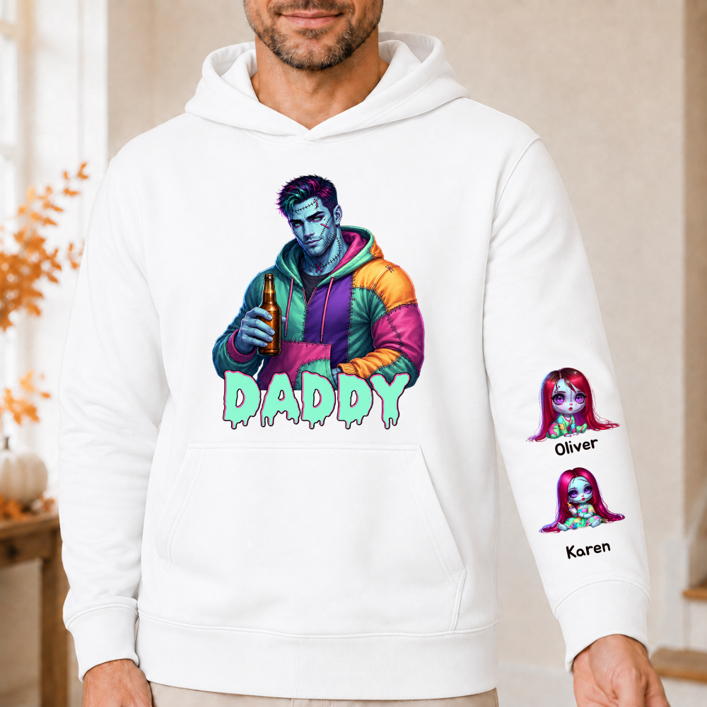 Horror MAMA Sweatshirt with Kid's Names on the Sleeve