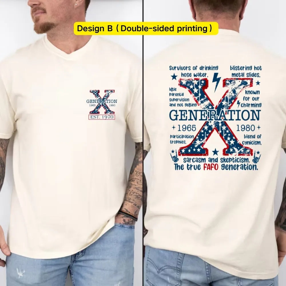 Custom Gen X T-Shirt, Star Design EST T-Shirt