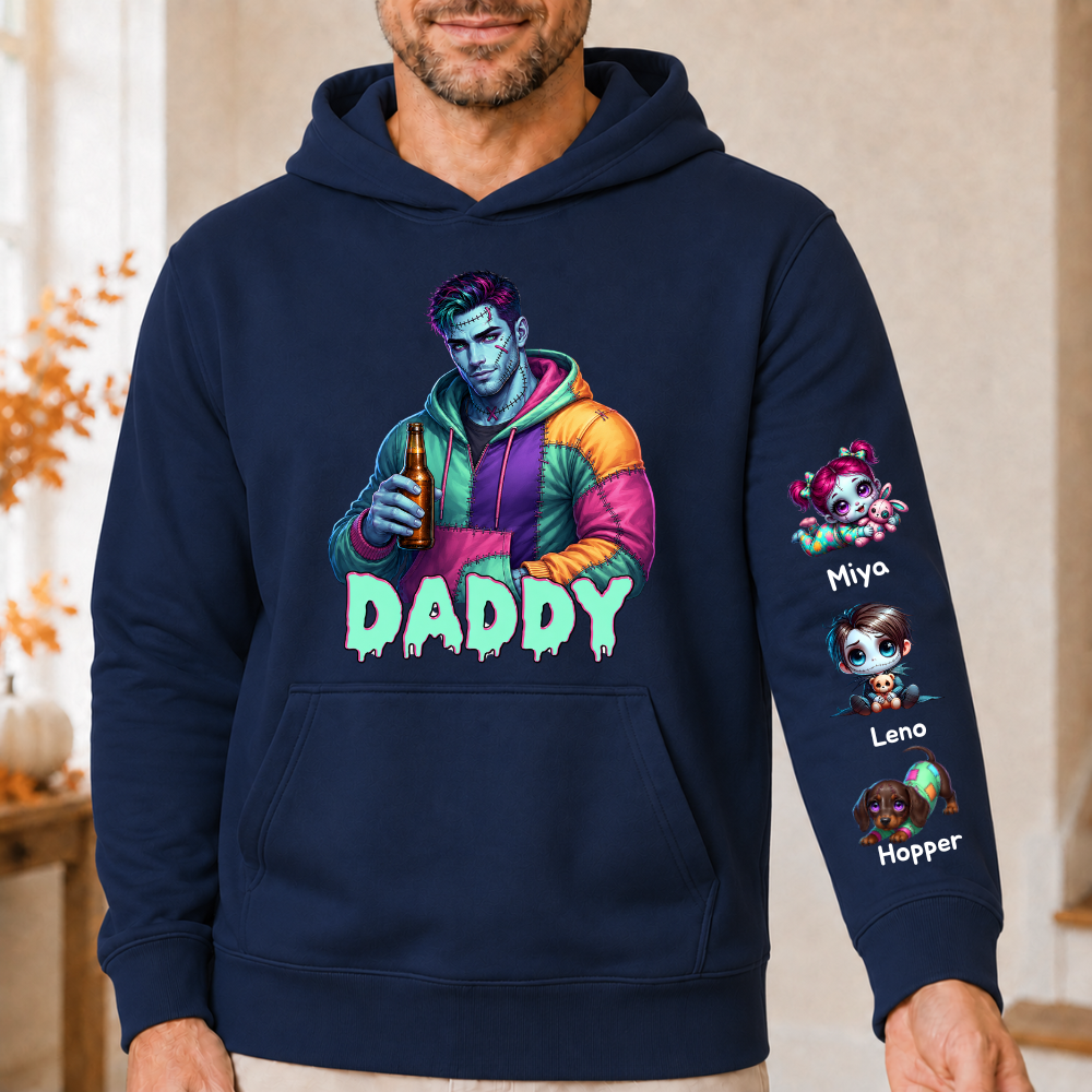 Horror MAMA Sweatshirt with Kid's Names on the Sleeve