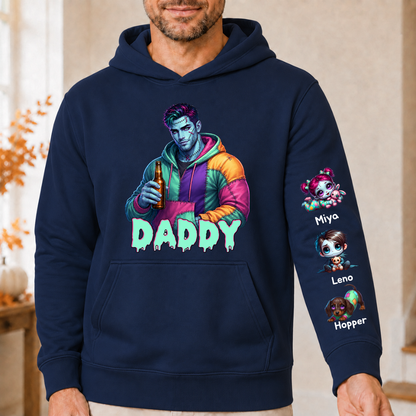 Horror MAMA Sweatshirt with Kid's Names on the Sleeve