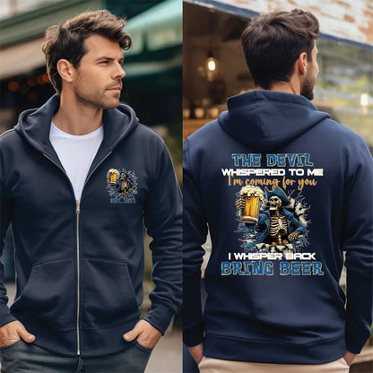 The Devil I'm Coming For You Generation X Shirt, I Whisper Back Bring Beer Gen X Sweatshirt, Hoodie，Custom Year Of Birth Shirt