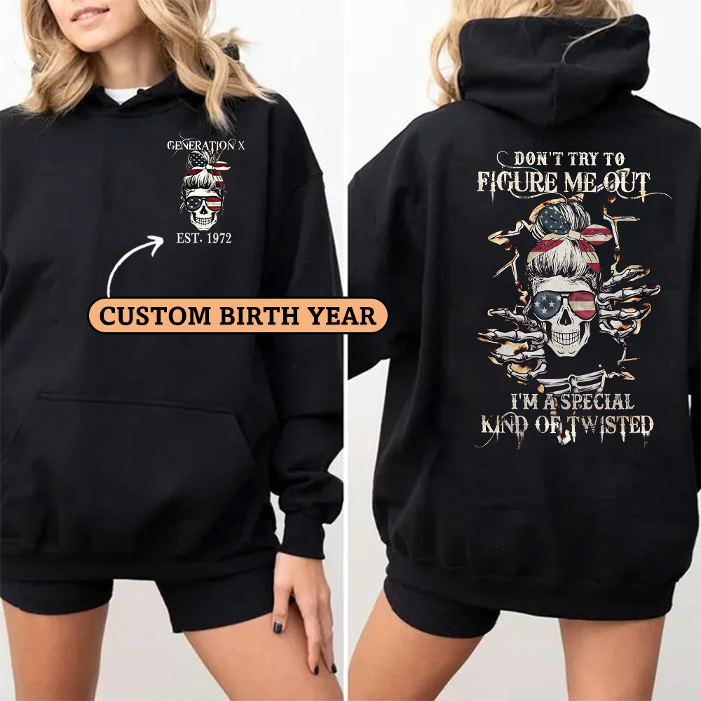 Generation X Don't Try to Figure Me Out Skull Woman V-neck T-shirt
