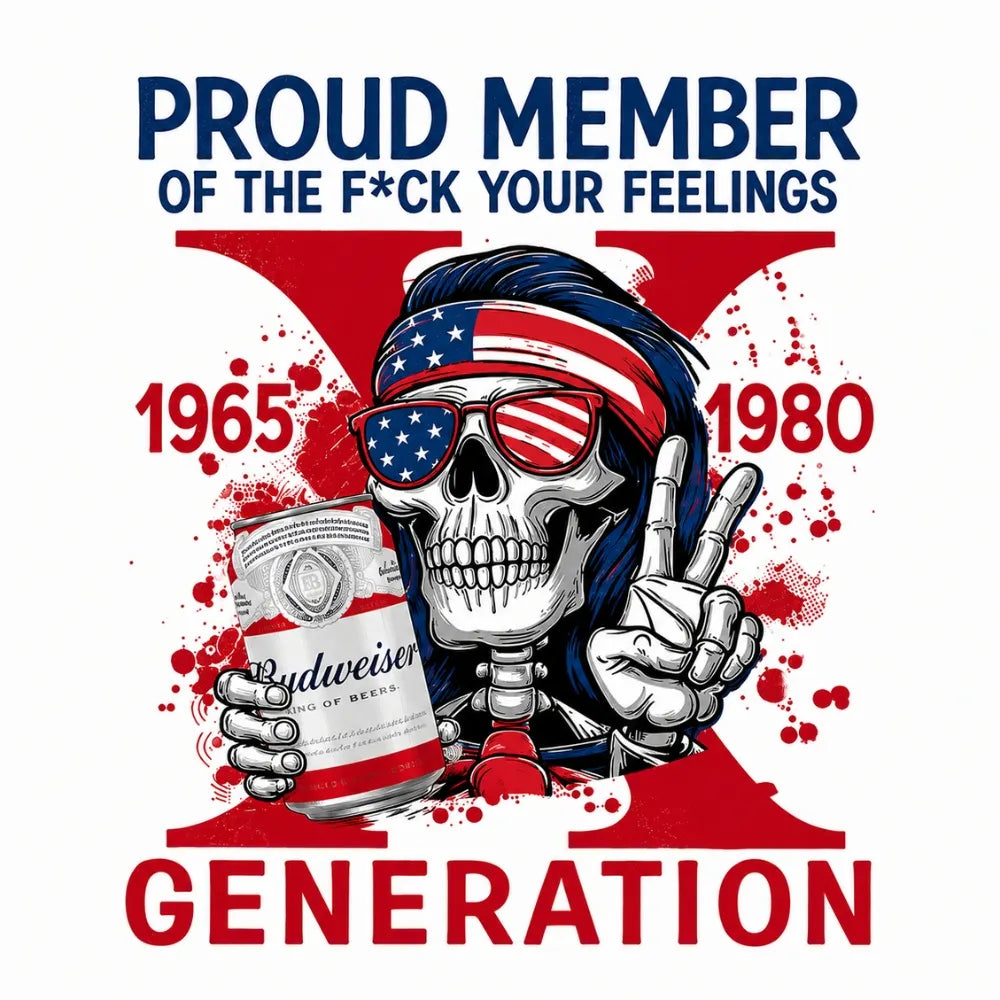 Budweiser-Generation X Favorite Beer Drink Custom Year Of Birth Shirt