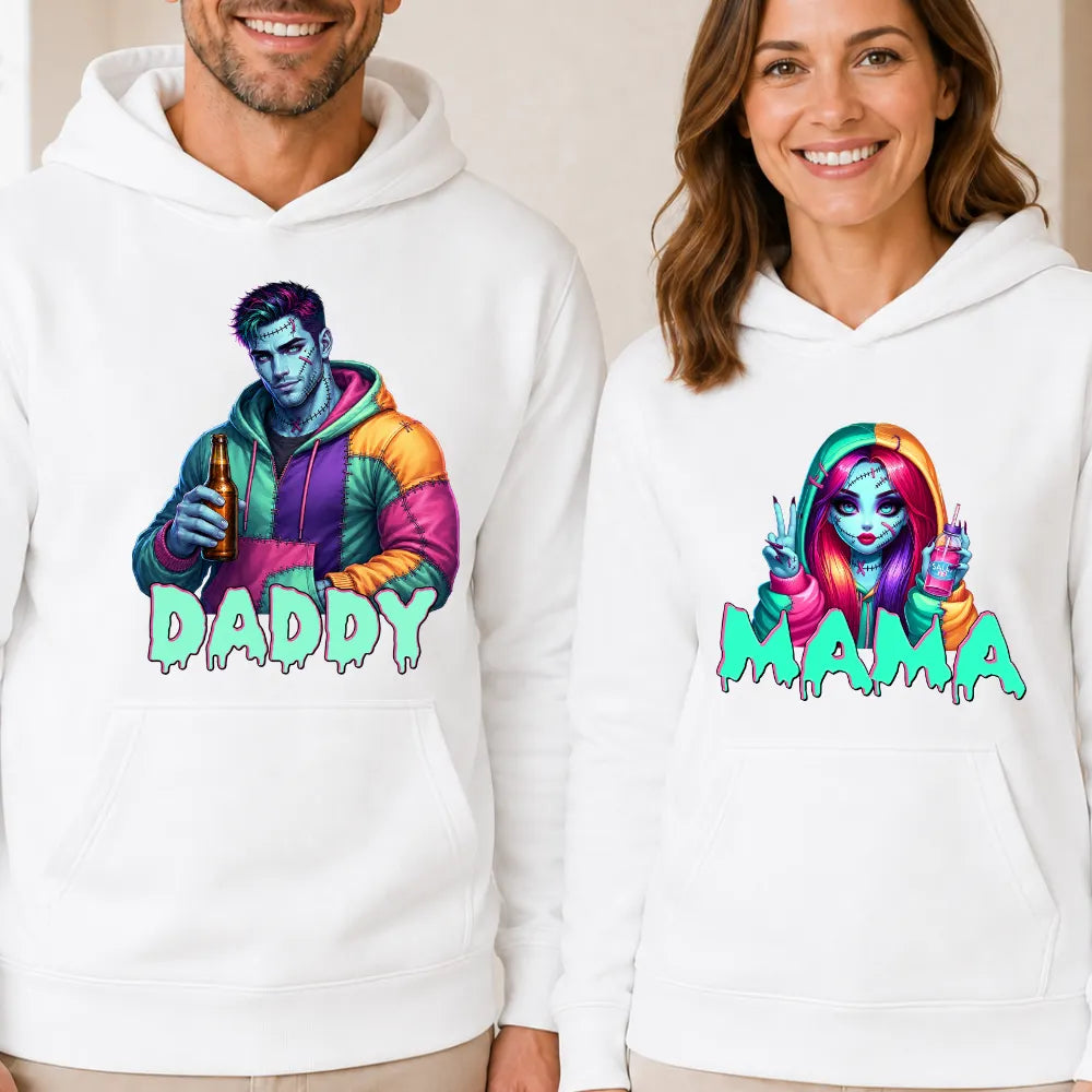 Horror MAMA Sweatshirt with Kid's Names on the Sleeve