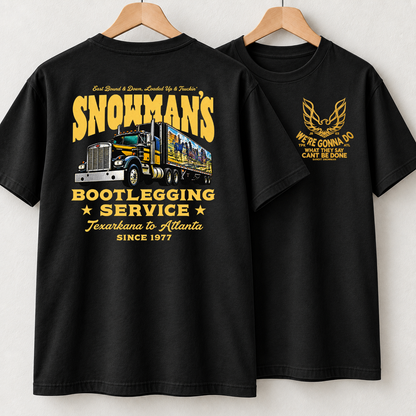 Snowman's Bootlegging Service Since 1977 Retro Truck Graphic Shirts