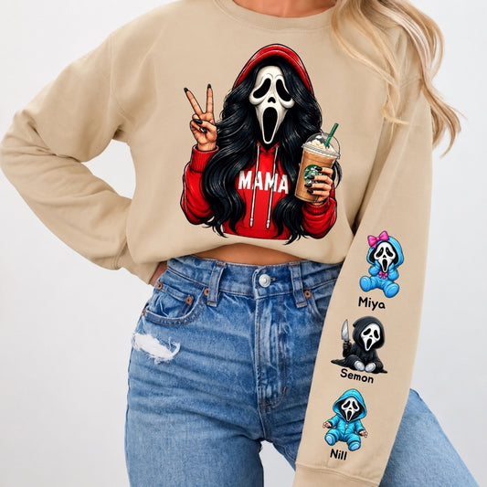 Custom Halloween Mama Sweatshirt With Kid's Names