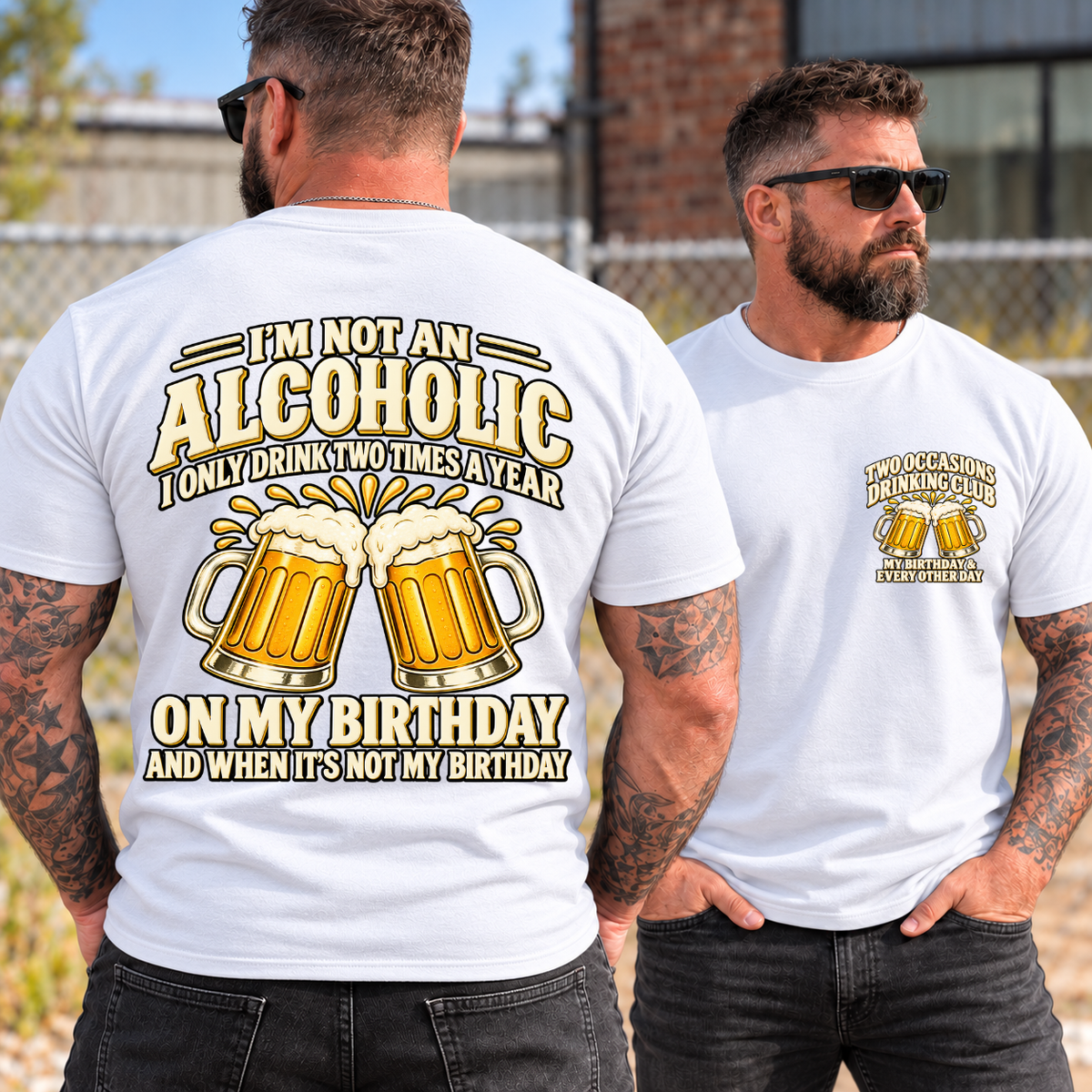 Funny Birthday Beer Shirts – Two Occasions Drinking Club