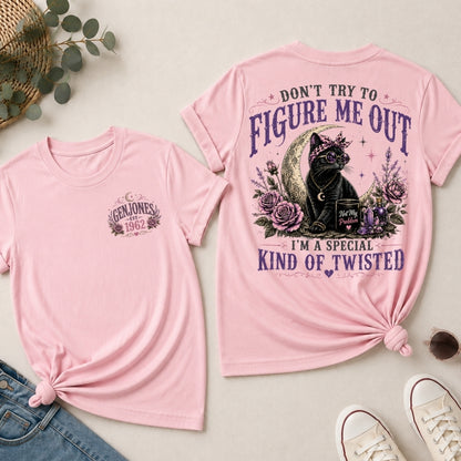 Don’t Try To Figure Me Out Cat Shirt, Boomer,Gen Jones Custom Year Women's V-neck, T-shirt