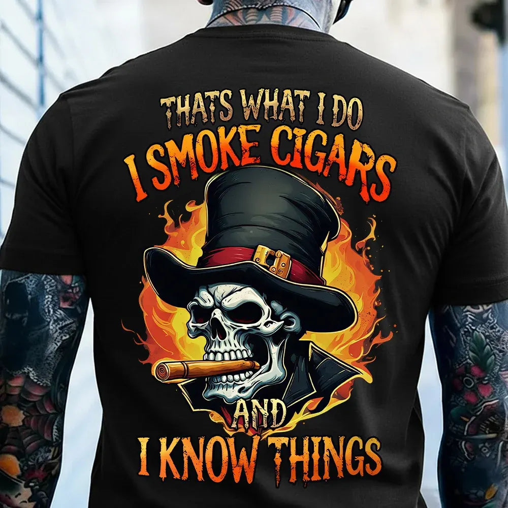 Personalized Cigar Smoking Skull Shirts – Custom Era & Year, Funny Cigar Lover Gift