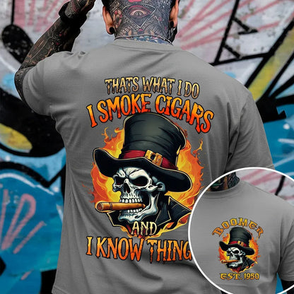 Personalized Cigar Smoking Skull Shirts – Custom Era & Year, Funny Cigar Lover Gift