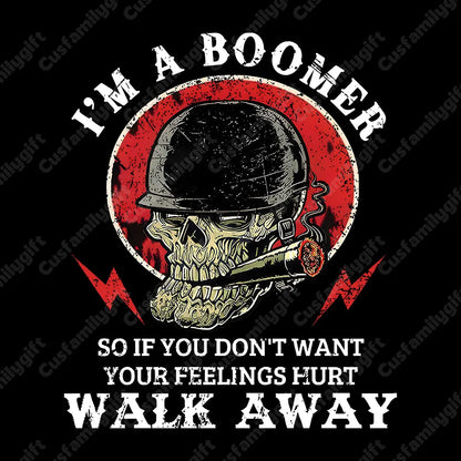 BOOMER Skull T-shirt, Unisex Hoodie, Custom Year Of Birth Sweatshirt, I'm A Boomer, Walk Away T-shirt
