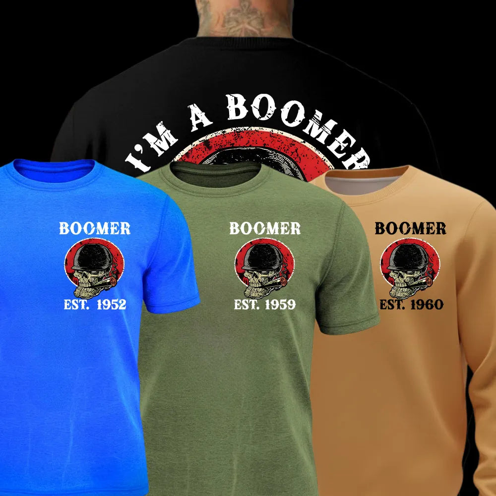 BOOMER Skull T-shirt, Unisex Hoodie, Custom Year Of Birth Sweatshirt, I'm A Boomer, Walk Away T-shirt
